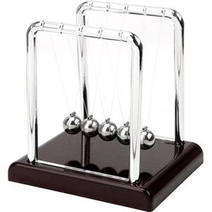 WiseGoods Premium Newton Ballen Pendel - Newton Cradle met Voet - Pendulum - Swinging Sticks - Balance Balls