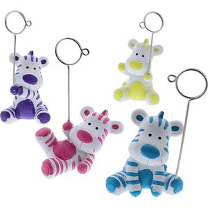 Fotohouder Zebra Punda - 4 stuks - Geel - Roze - Blauw - Paars - Uitdeelcadeautjes