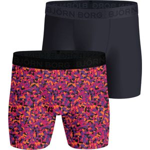 Björn Borg Performance boxers - microfiber heren boxers lange pijpen (2-pack) - multicolor - Maat: XL