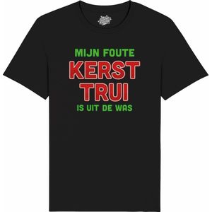 Mijn Foute Kersttrui Is Uit De Was - Groen / Rood - kerstcadeau - Dames / Heren / Unisex Kerst Kleding - Grappige Feestdagen Kleren - Unisex T-Shirt - Zwart - Maat XL