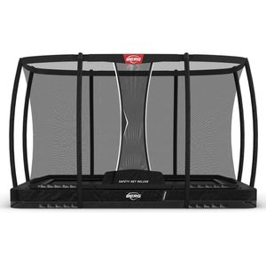 BERG Trampoline Ultim Champion met Veiligheidsnet - Safetynet Deluxe - InGround - 330 x 220 cm - Zwart met afdekhoes Zwart