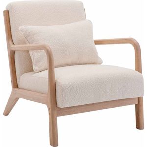 sweeek - Wit boucléstoffe fauteuil lorens, 65x80x79cm