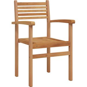 vidaXL - Tuin - stapelstoelen - 8 - pcs - Bruin - 55.5 - x - 55.5 - x - 90 - cm