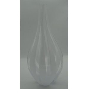 Fidrio fles transparant witte lijnen - Hoog 52 cm - Decoratieve vaas - Decoratieve fles - Fidrio glaswerk - Fidrio vaas - Fidrio vaas transparant