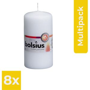 Bolsius Stompkaarsen 10 st 120x58 mm wit - Voordeelverpakking 8 stuks