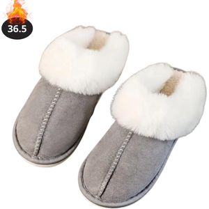 Bovista Warme Pantoffels - Sloffen - Slippers - Dames - Heren - Pluche - Maat 36.5 - Grijs