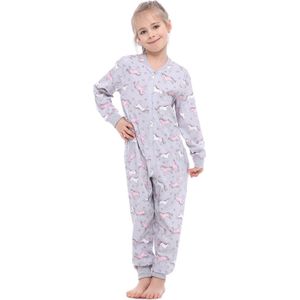 Merry Style Kinder Pyjama - ronde hals - lange mouwen - lange broek met zakken - Katoen - MS-MS10-186-PJ - Melange Einhorn - 110-116