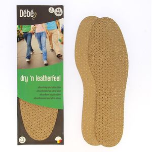 DEBE Dry'n leatherfeel - Vochtabsorberende inlegzool van ledervezel met natuurlatex - 44