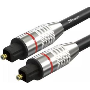 DrPhone GoldPlate - Digitale Audio Toslink 5.1 Dolby Stereo Sound SPDIF Fiber Optische Audiokabel – 3 Meter