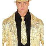 Toppers - Fiestas Guirca Carnaval verkleed stropdas met pailletten - goud - polyester - volwassenen