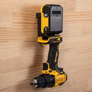 Boorhouder - Boor Batterij Houder - Wandhouder - 2 stuks - Geel - Dewalt - Milwaukee - 14.4V/18V/20V - Accutool Houder - 2in1 Houder - Accutol Houder - Accutol - Accuboormachine - Boormachine