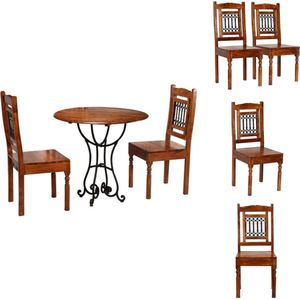 vidaXL Eettafelset - Eettafelsets - Tafel - Tafelset - 3-delige Bistroset massief acaciahout