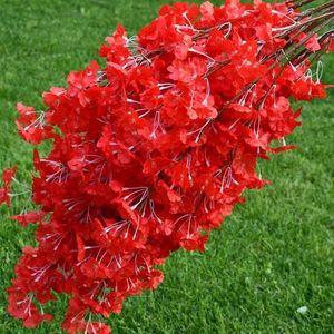 Japanse Rood Bloesem tak 84 cm -  kunstbloemen – 5 takken – Rood kleur