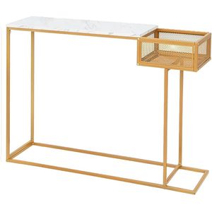 DailySupplies® Wandtafel - Dressoir Kasten - Haltafel - Wit met Goud - Industrieel