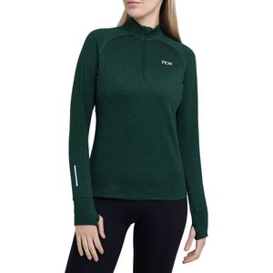 Winter Run Top met Halve Rits voor Dames - Woodland (Groen), XS