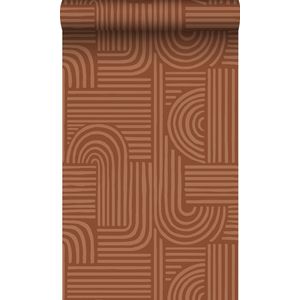 ESTAhome behang grafisch 3D motief terracotta - 53 cm x 10.05 m - 139938