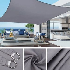 Zonnescherm - Zonnedoek - 4x3m - Polyester - Waterbestendig - Inclusief Haken aan Uiteindes - Grijs