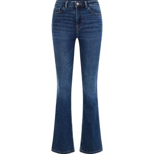 WE Fashion Dames high rise flared jeans met stretch