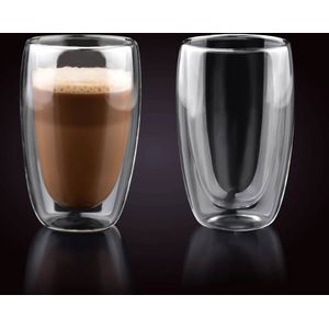 Affekdesign - Set van 2 dubbelwandige/thermische koffie/theeglazen 450ml