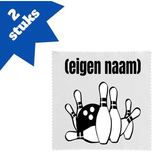 Akyol - bowlen kegels met eigen naam brillendoekjes - Bowlen - ieman die graag bowlt - sport - kegel - bal - verjaardag cadeau - kado - 17,8 bij 17,8 cm - 2 stuks