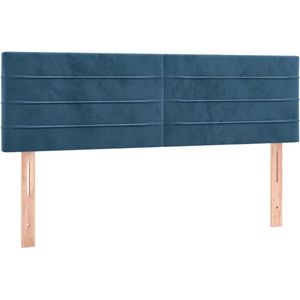 vidaXL-Hoofdborden-2-st-72x5x78/88-cm-fluweel-donkerblauw