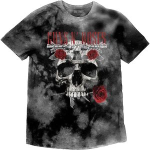Guns N' Roses Heren Tshirt -M- Flower Skull Grijs