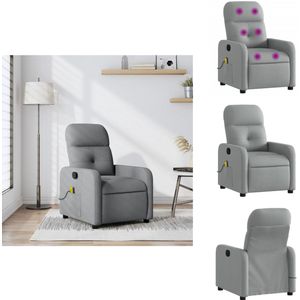 vidaXL Massagestoel - Massagestoelen - Zitstoel - Leunstoel - Massagestoel verstelbaar stof lichtgrijs