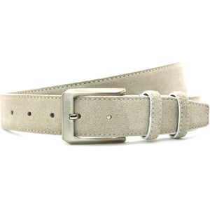 Ecru suede riem YFA - suede pantalon riem ecru - 3,5 cm brede suede riem - riem ecru - Pantalon & Jeans Broekriem - Riemmaat 105cm - Totale lengte 120cm