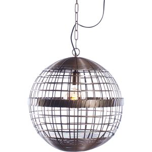 Ronde bolvormige hanglamp | 1 lichts | brons / bruin | metaal | Ø 40 cm | in hoogte verstelbaar tot 140 cm | dimbaar | modern / sfeervol design