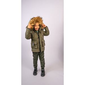 kinderjas - jongens jas -zwart - Stijlvol en praktisch: de must-have kinderjassen voor jongens kinderkleding donker groen- Khaki kleur - winter jas - kinderkleding - 14 jaar