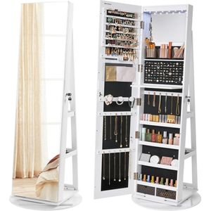 MIRA Home - Juwelenkast - spiegelkast - Hout - Wit