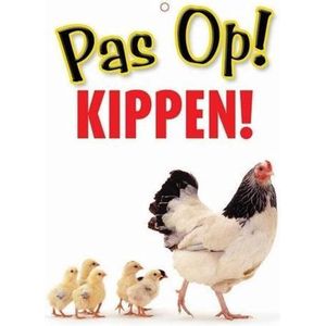 Merkloos Waakbord Nederlands Kunststof Kippen 21X15 CM