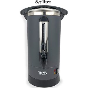 HCB® - Professionele Horeca Percolator - 8,7 liter - 55 kopjes - zwart - 230V - RVS / INOX - Elektrisch koffiezetapparaat - Volautomatische koffiemachine - 30x25x50.5 cm (BxDxH) - 2.7 kg