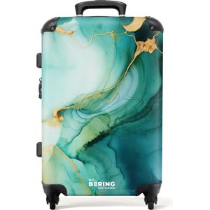 NoBoringSuitcases.com® - Groene koffer groot - Reiskoffer met wielen - 20 kg bagage