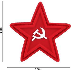 Embleem rode ster met sikkel en hamer 6 cm - USSR Rusland - Met klitteband om op te plakken