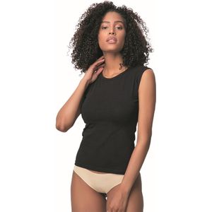 2 pack-Mouwloos Onderhemd Voor Dames Van Katoen-Zwart-XL