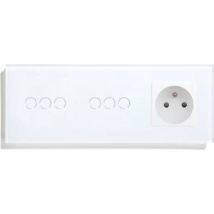 SmartinHuis - Slimme dimmer + dimmer + stopcontact - Penaarde - Wit - Kristalglas - 2 lampen