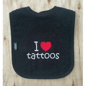 Zwarte slab met ""I love tattoos