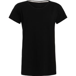 Knit Factory Lily Shirt - Dames shirt met ronde hals - T-shirt met korte mouwen - Shirt voor het voorjaar en de zomer - Superzacht - Shirt gemaakt van 96% viscose & 4% elastaan - Zwart - S