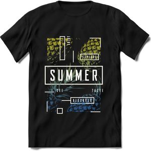 Summer Time | TSK Studio Zomer Kleding  T-Shirt | Geel - Blauw | Heren / Dames | Perfect Strand Shirt Verjaardag Cadeau Maat XXL