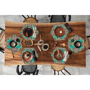 Placemats hexagon - Onderleggers placemats - Placemat zeshoek - Patronen - Abstract - Groen - 6 stuks