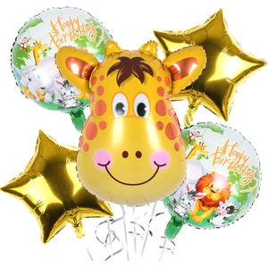 Jungle Party – Jungle feestversiering – Dieren ballonnen – Thema feest / kinder verjaardag – Kinderverjaardag versiering – Feestversiering – Versiering - 5 stuks