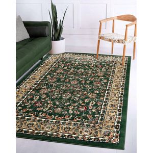 Flycarpets Klassiek Groen / Beige Vloerkleed Skazar - Oosters motief - Perzisch Tapijt Laagpolig - Woonkamer - 280x380 cm