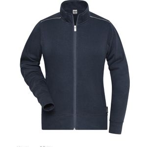 James & Nicholson Solid sweater jas met rits JN893 dames - Marine - XL