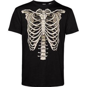 T-shirt Skelet | Carnavalskleding heren | Carnaval Kostuum | Foute Party | Zwart | maat XL