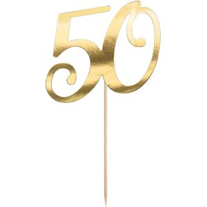 Partydeco - Cake Topper gold - 50 jaar