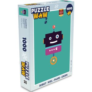 Puzzel Robot - Wiel - Paars - Groen - Jongens - Kids - Legpuzzel - Puzzel 1000 stukjes volwassenen