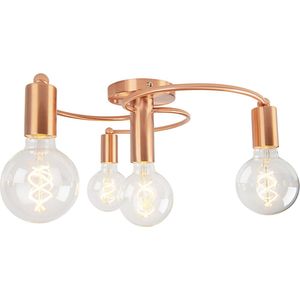 QAZQA facil - Art Deco Plafondlamp - 4 lichts - Ø 450 mm - Koper - Woonkamer | Slaapkamer | Keuken