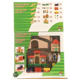 Treinset Hout + Geluid 40-Delig - Marionette Wooden Toys