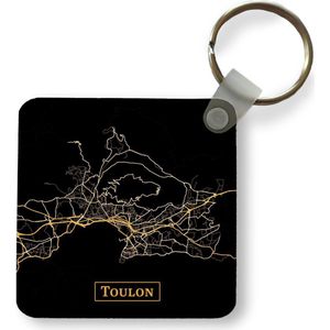 Sleutelhanger - Uitdeelcadeautjes - Kaart - Toulon - Goud - Zwart - Plastic